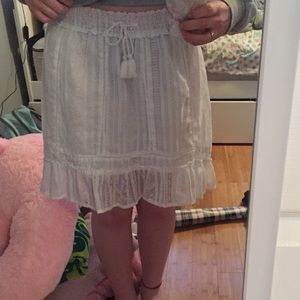 Knee Length White Skirt